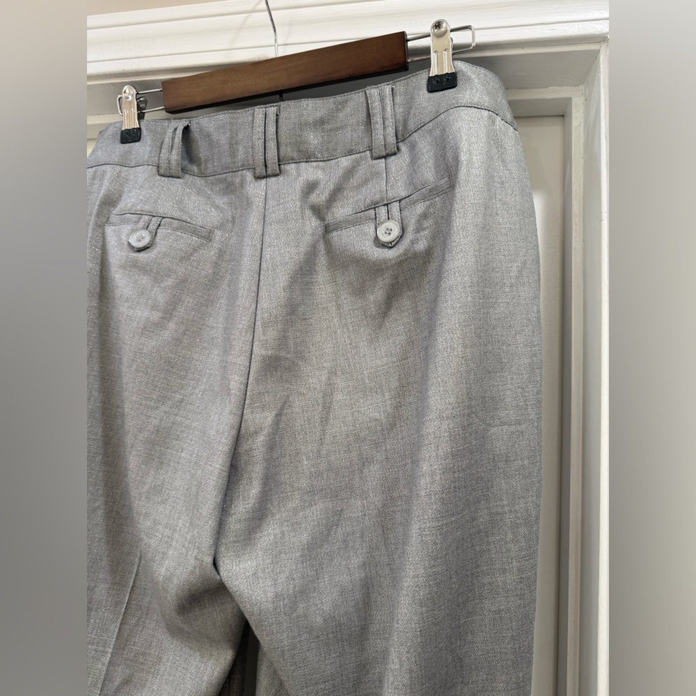 Alfani Woman Straight Leg  Trouser Dress Pants in Gray Silver Size 14W - Picture 6 of 14